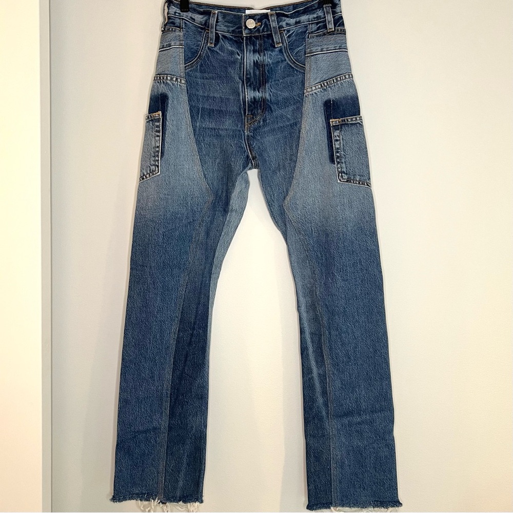 Frame Denim High Rise Enzo Wash Straight Jeans